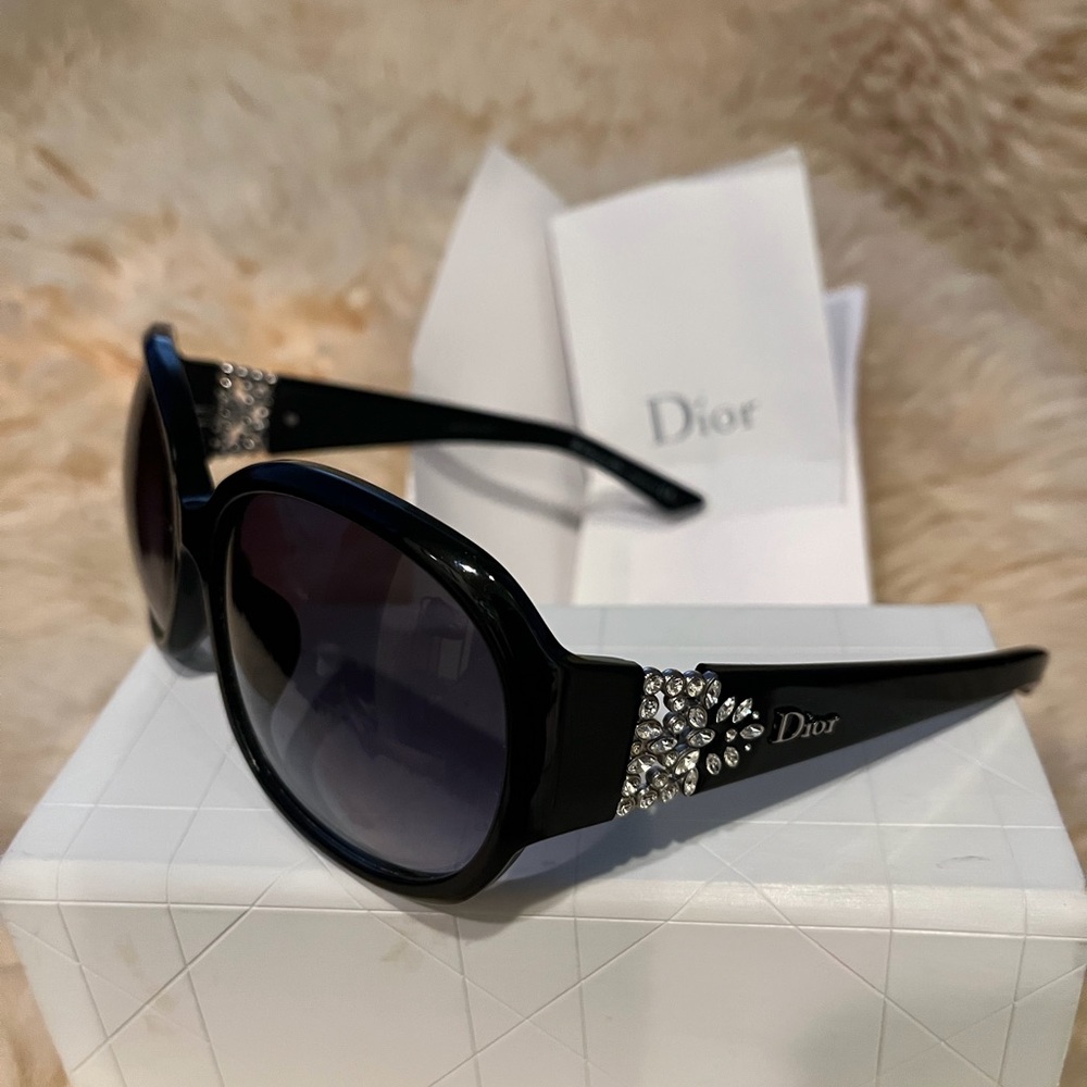 Dior Black Sunglasses with Crystal Accents